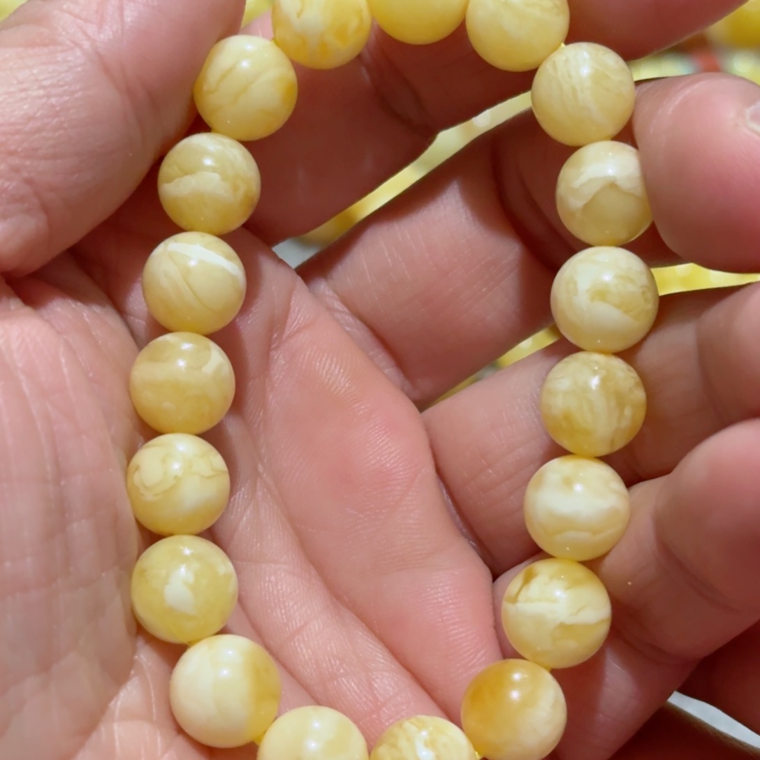 蜜蜡手串未镶嵌琥珀蜜蜡手串10mm+
