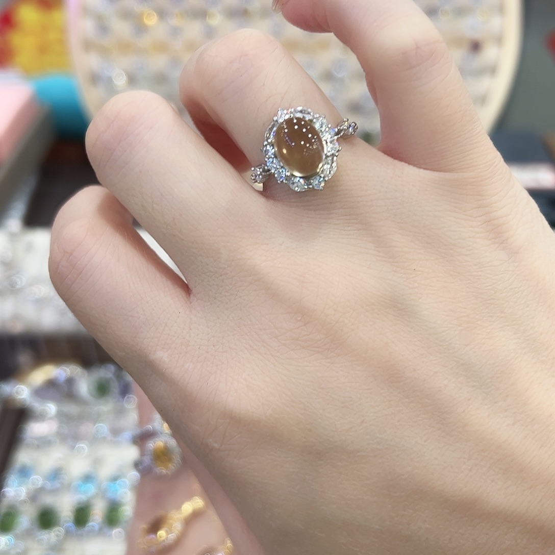 银S925镶嵌戒指黄晶