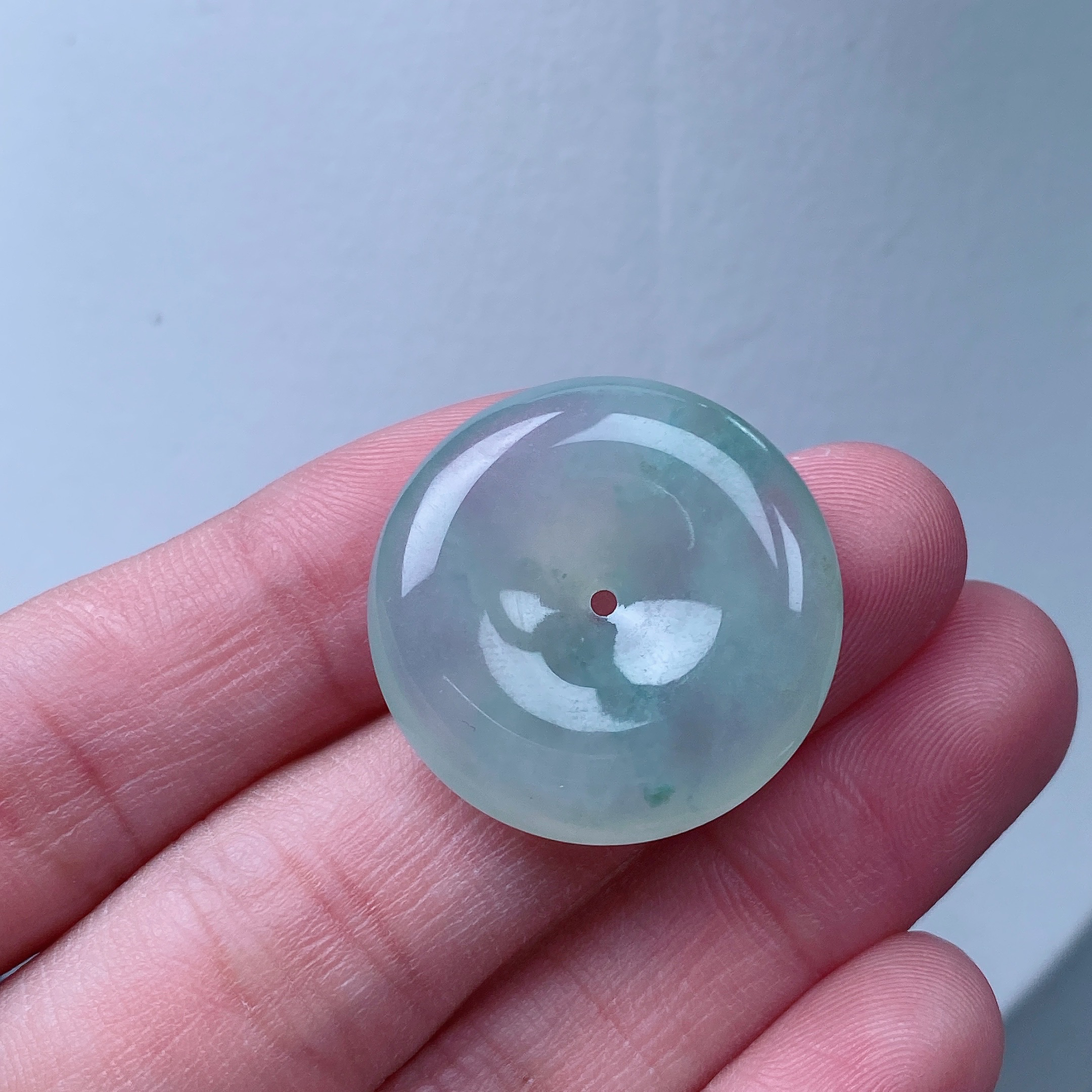 天然A货缅甸翡翠飘花平安扣