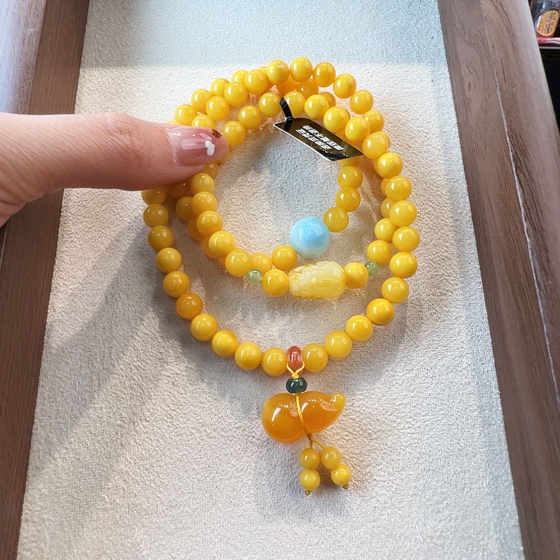 蜜蜡未镶嵌手链蜜蜡7.1mm