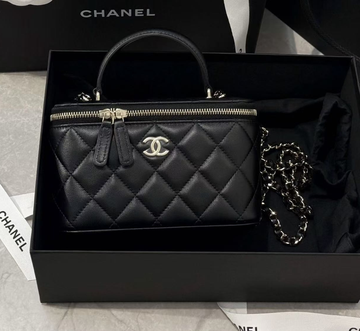 95新 Chanel/香奈儿 苏州包展/手柄长盒子包/成色直播间为准