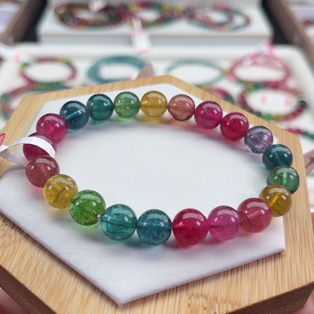 手链未镶嵌碧玺碧玺手串单圈9mm+