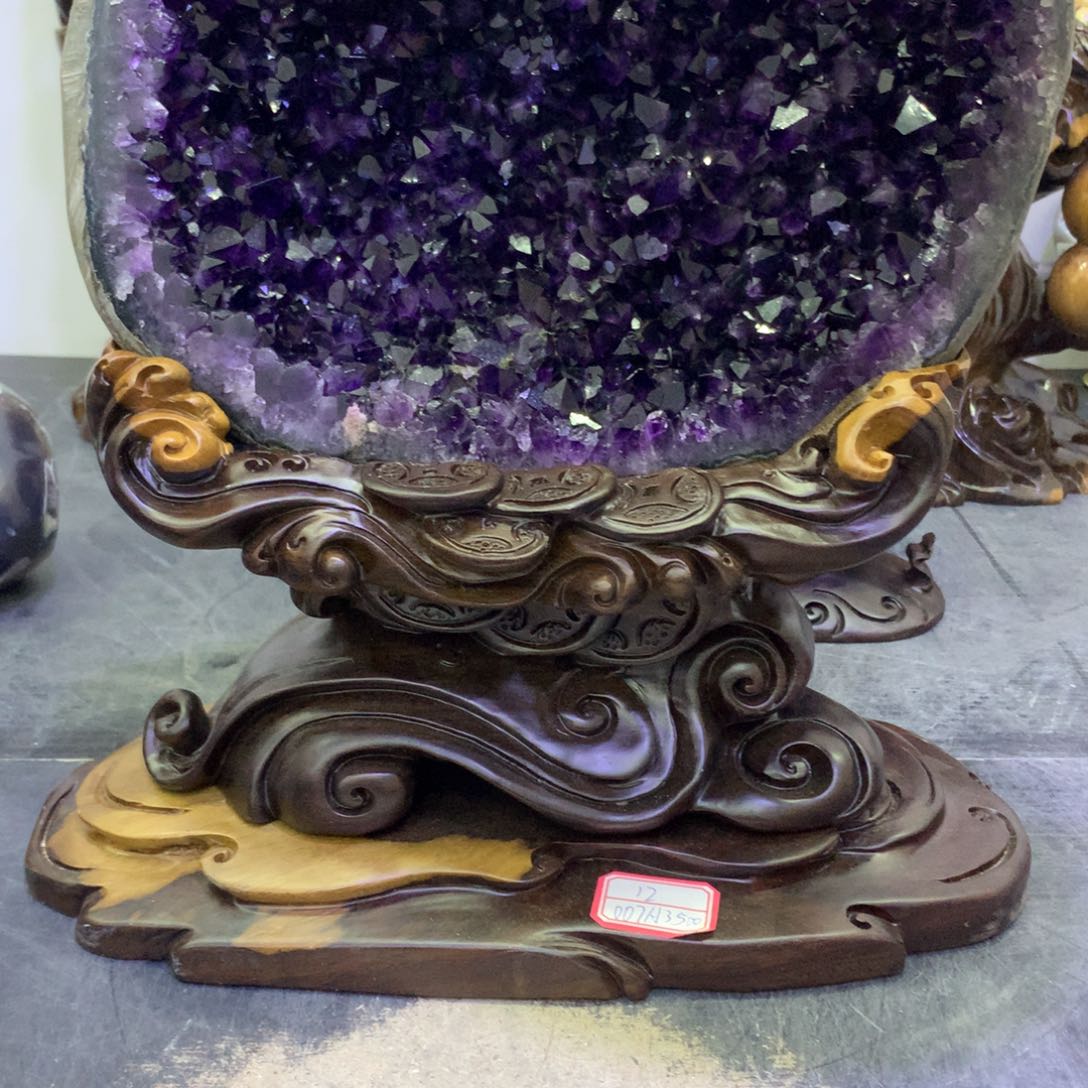 水晶摆件未镶嵌天**痕紫晶
