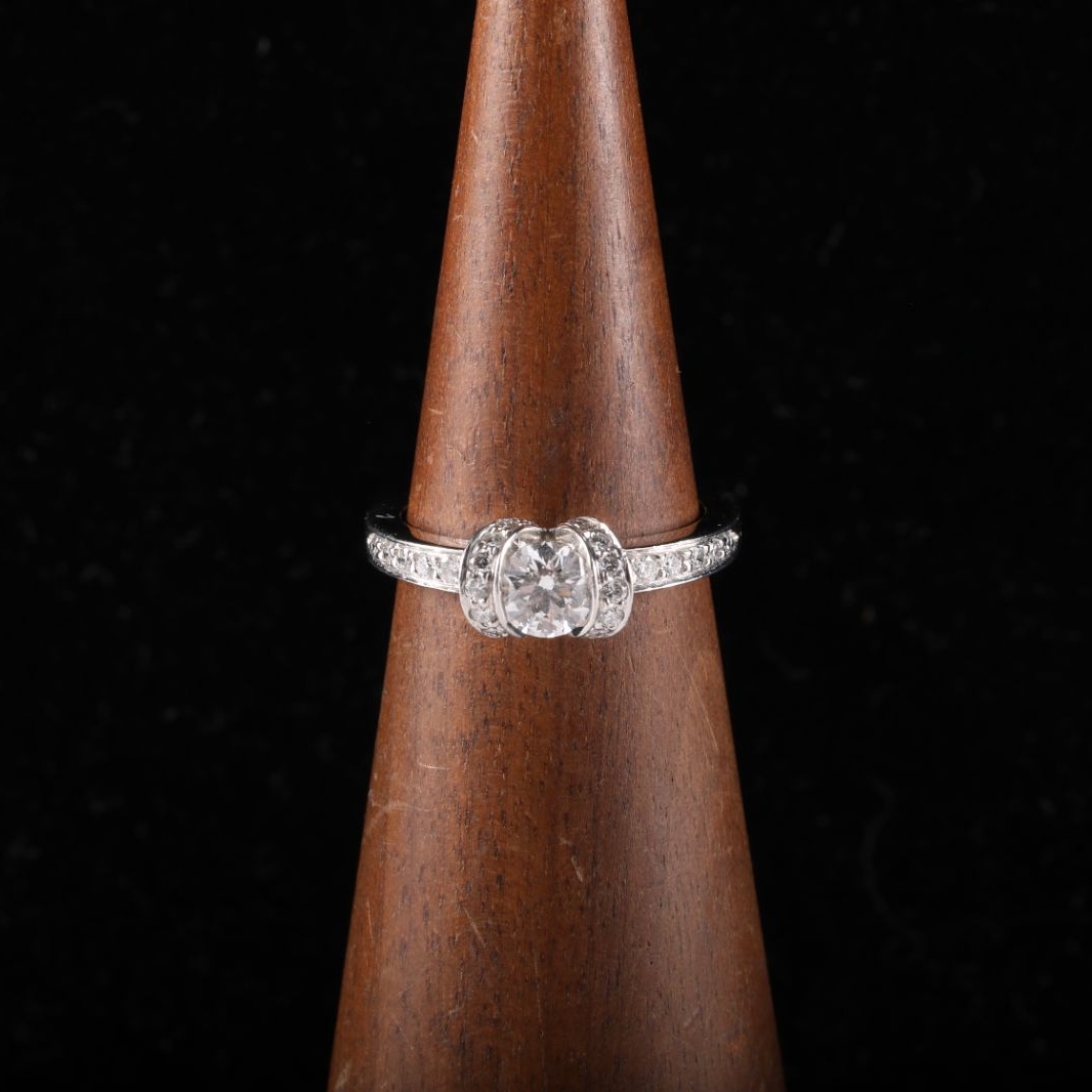 99新 Tiffany & Co./蒂芙尼 珊珊专属Ribbon蝴蝶结钻戒0.46ct 50 