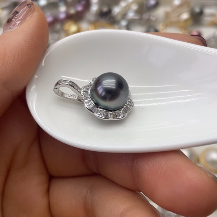 海水珍珠吊坠(不含链)银S925镶嵌