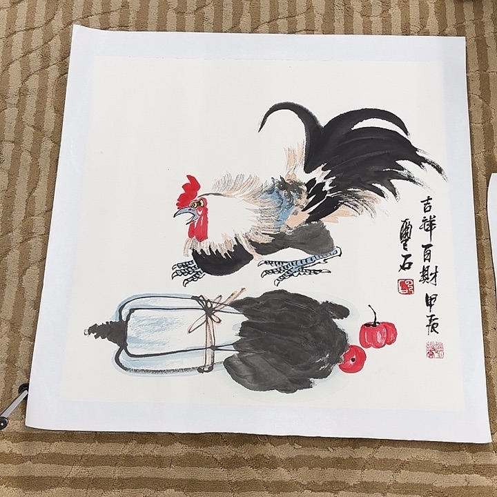 国画花鸟的翅膀和翅膀是白色70.70