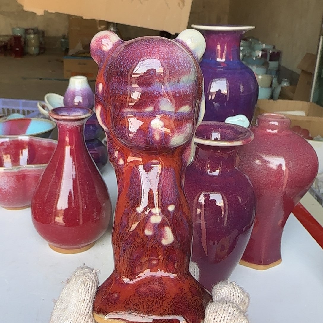 摆件陶郑家钧窑摆件微瑕