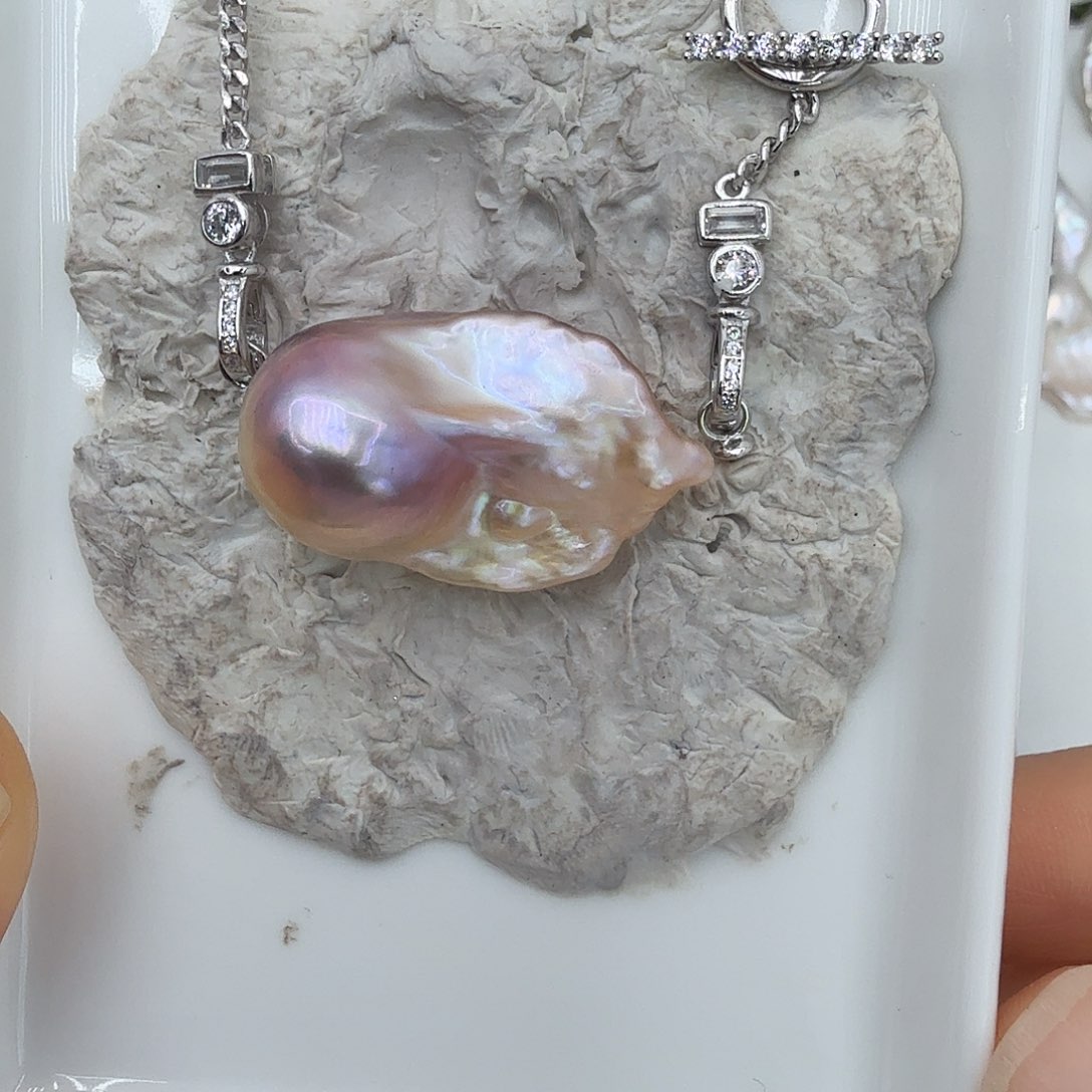 淡水珍珠银S925镶嵌颈饰不退不换