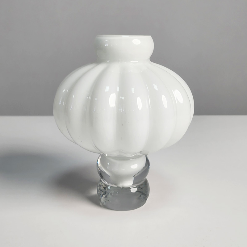 【高23cm】摩瑟家居【白色灯笼小号】HCDF花瓶摆件玻璃陶瓷花盆