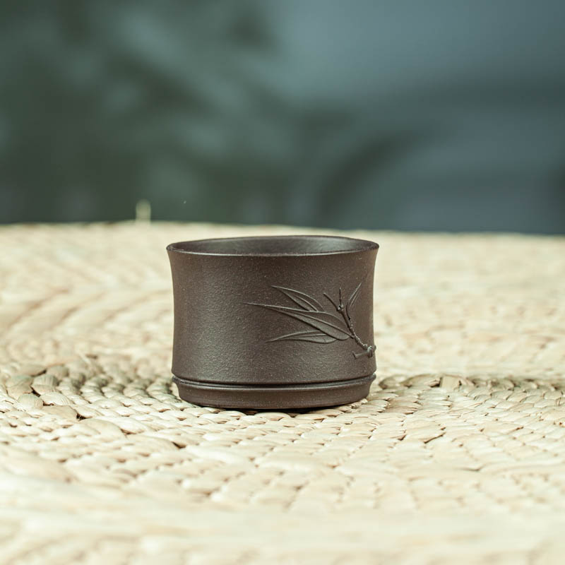 竹叶贴花设计家用喝茶品茗茶具紫砂杯主人杯水杯