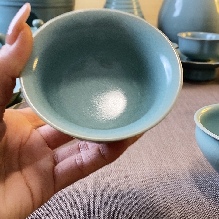 瓷片压手杯冰裂纹一