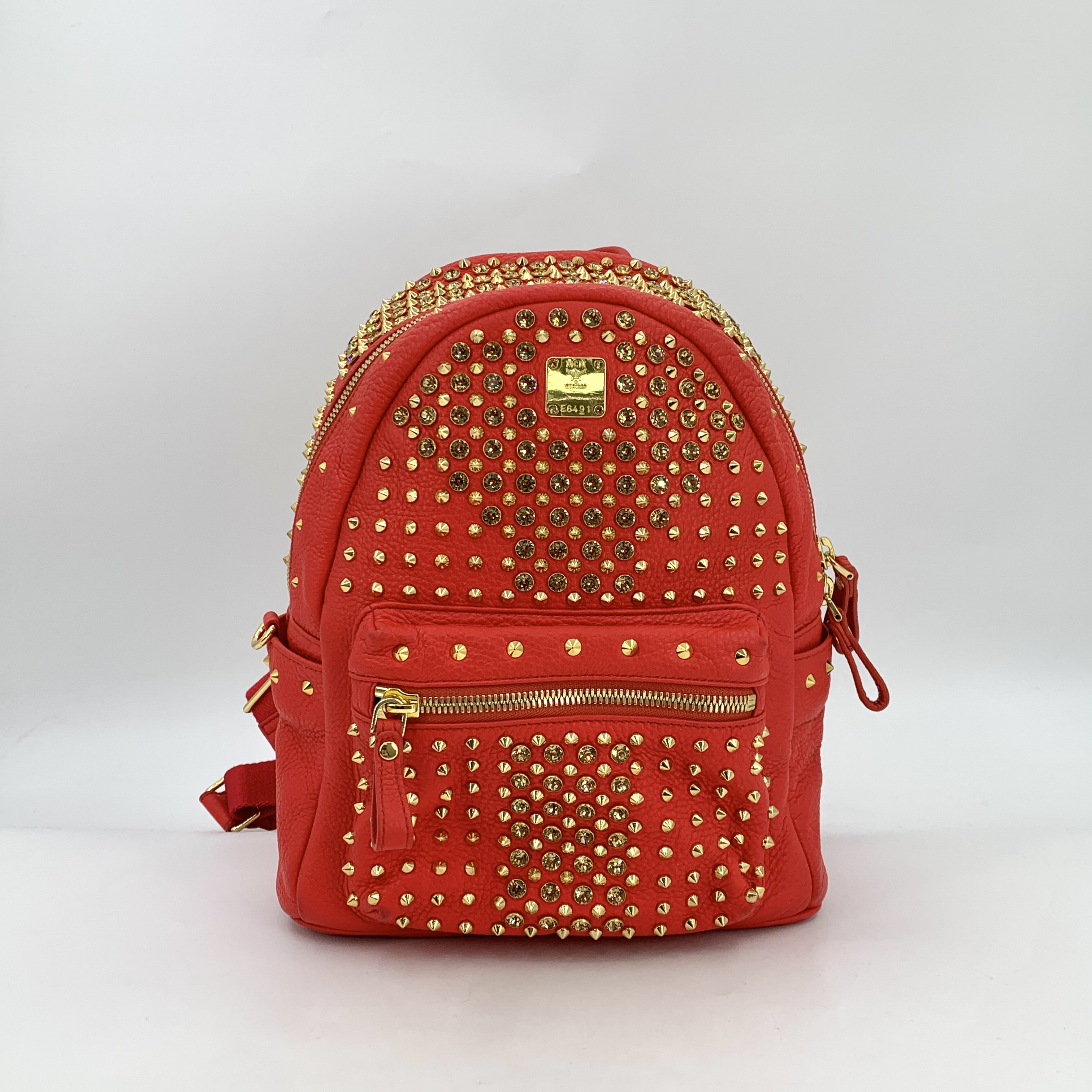 95新 MCM H16158 拉链背包双肩包 24*13*32cm 轻微磨损