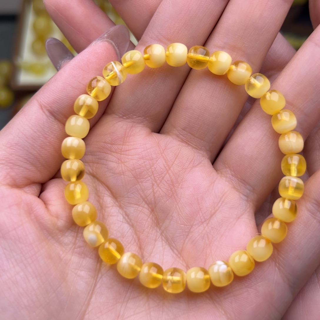 琥珀未镶嵌裸石金白