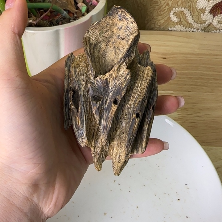 沉香沉香碎屑张勺子手把件料子