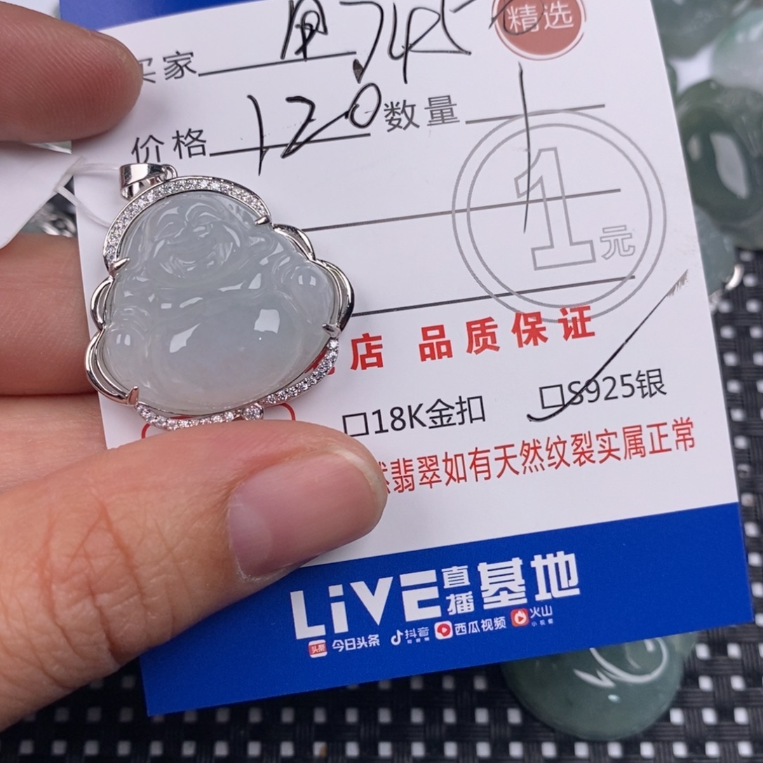 用***0翡翠银S925镶嵌颈饰