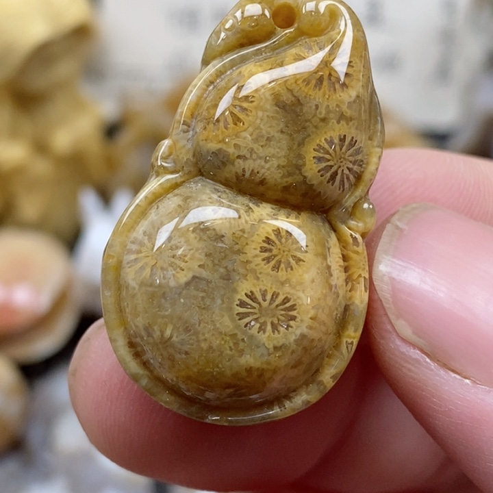 颈饰未镶嵌硅化珊瑚（珊瑚玉）小