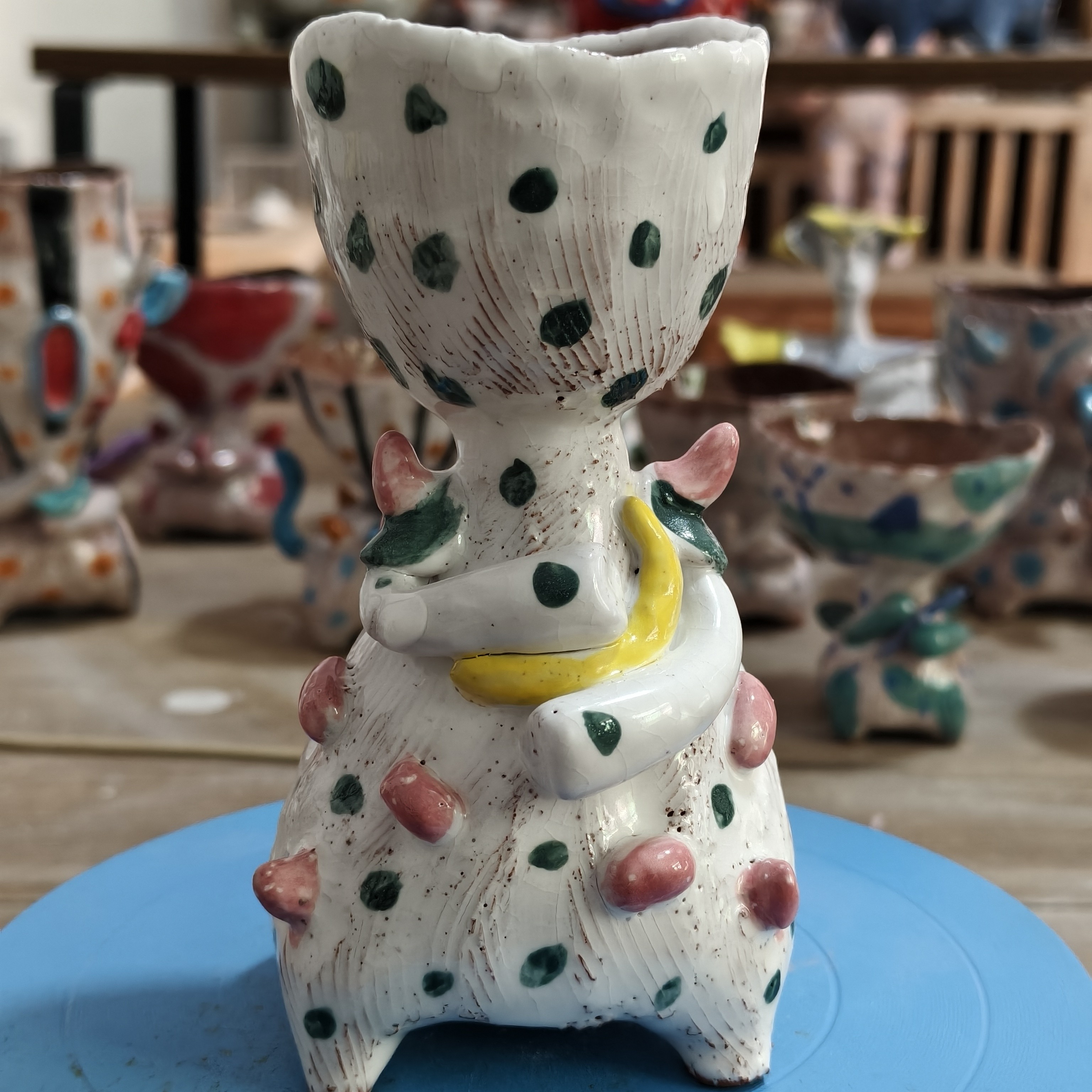 手作陶瓷孤品烛台摆件家具饰品摆件