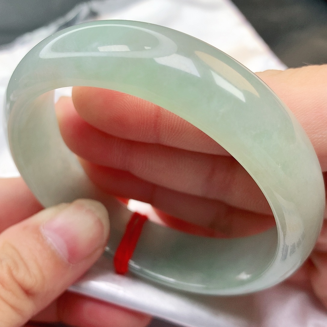 未镶嵌手镯翡翠缅甸纯天然A货翡翠宽轮胎糯冰165号