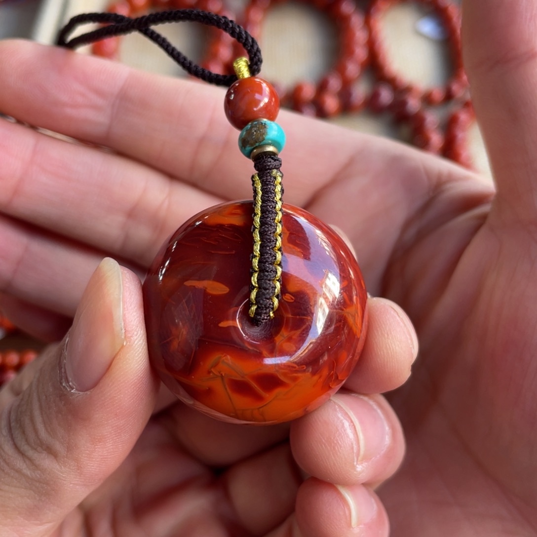 南红玛瑙平安扣未镶嵌