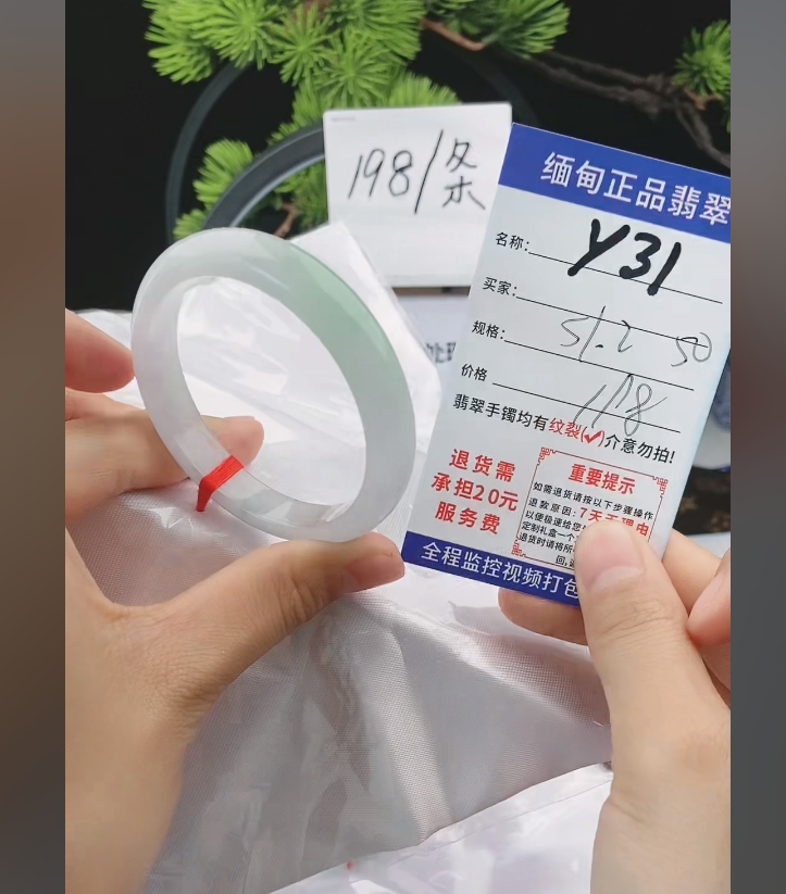 Y31缅甸翡翠手镯处理198/条【一物一证】实物以直播间为准