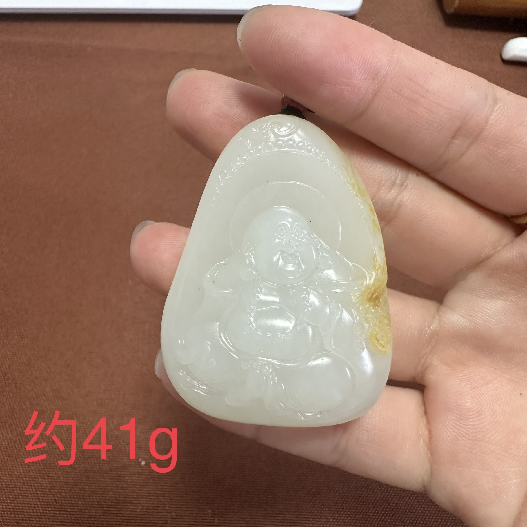 Y新疆和田玉佛公约41克