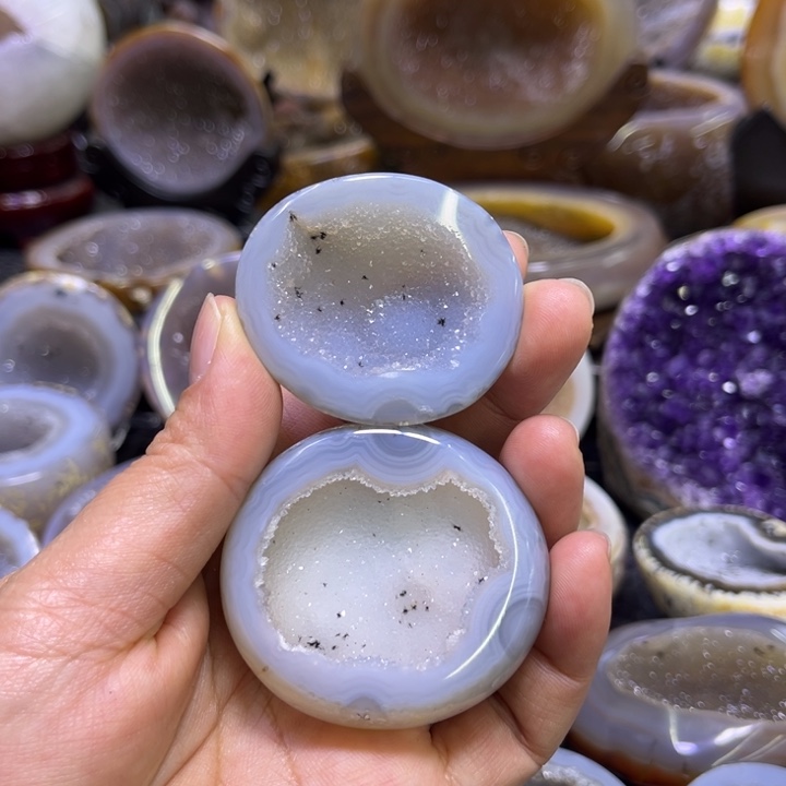 珠宝半成品水晶未镶嵌精抛雪景盆