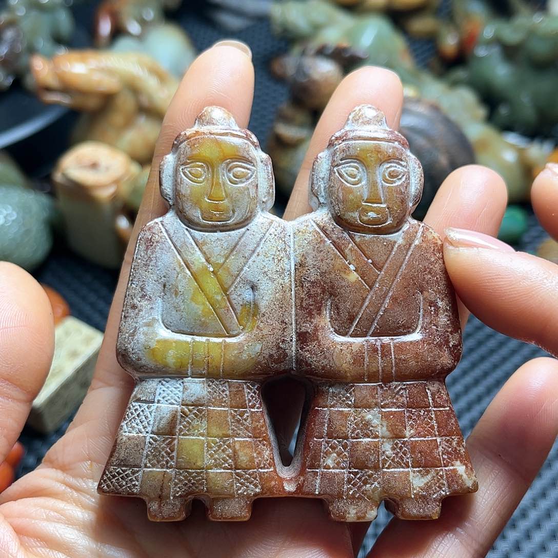 白玉菩提吊坠摆件