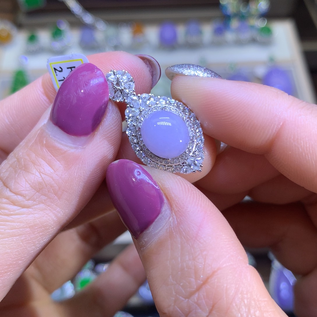 翡翠颈饰银S925镶嵌翡翠