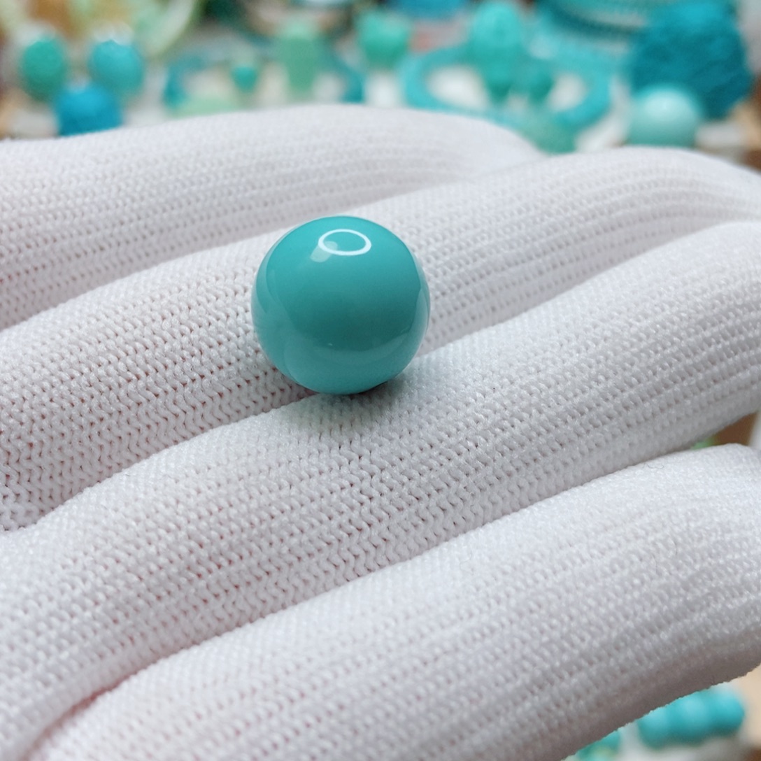 绿松石未镶嵌圆珠13m