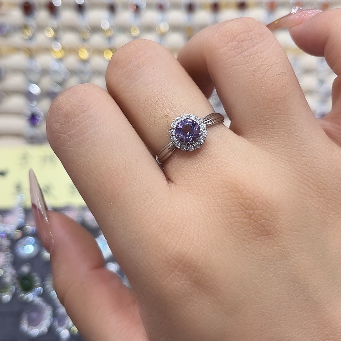 戒指银S925镶嵌紫晶