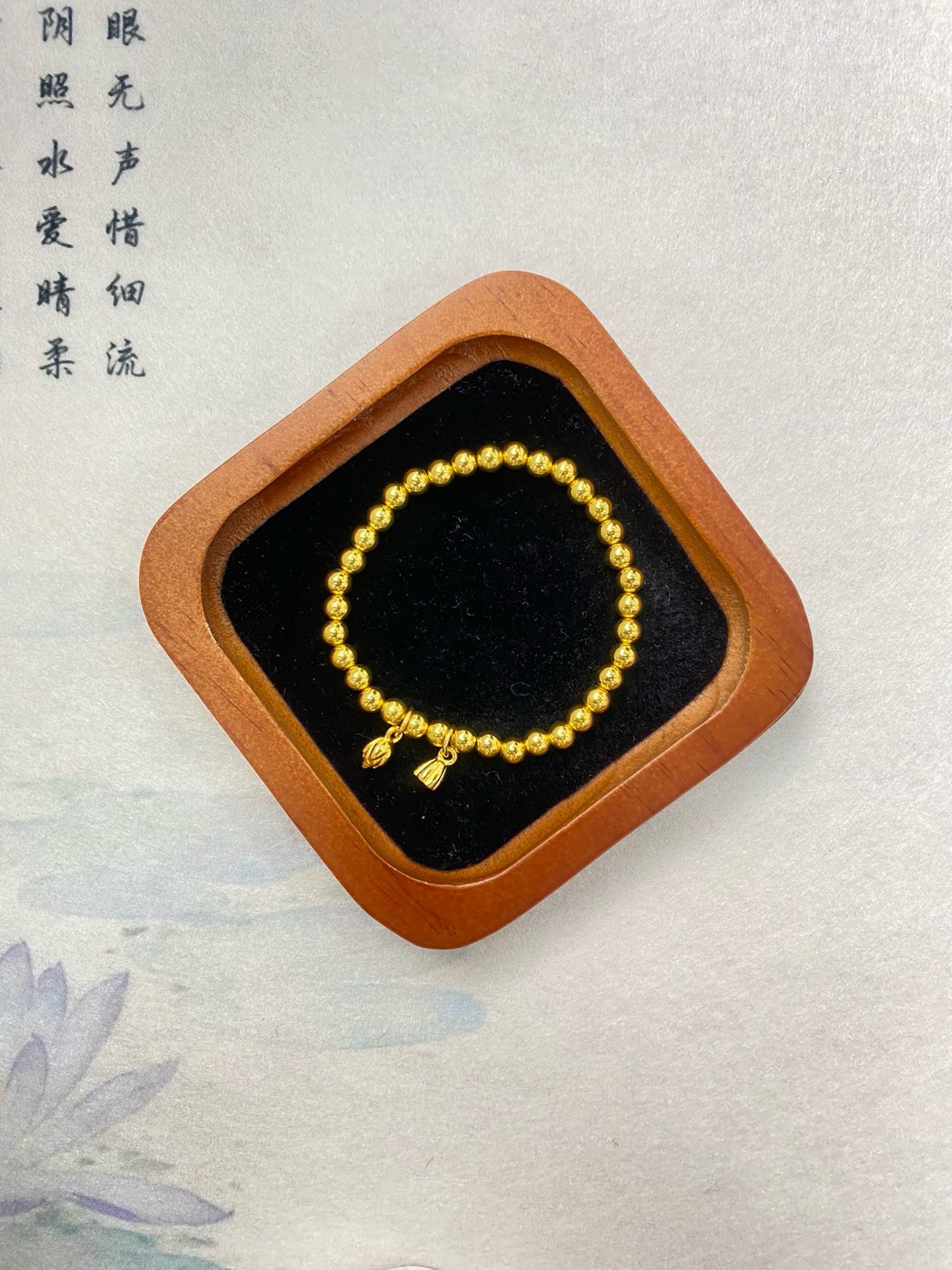 足银手链 足银古法两世欢莲蓬手链