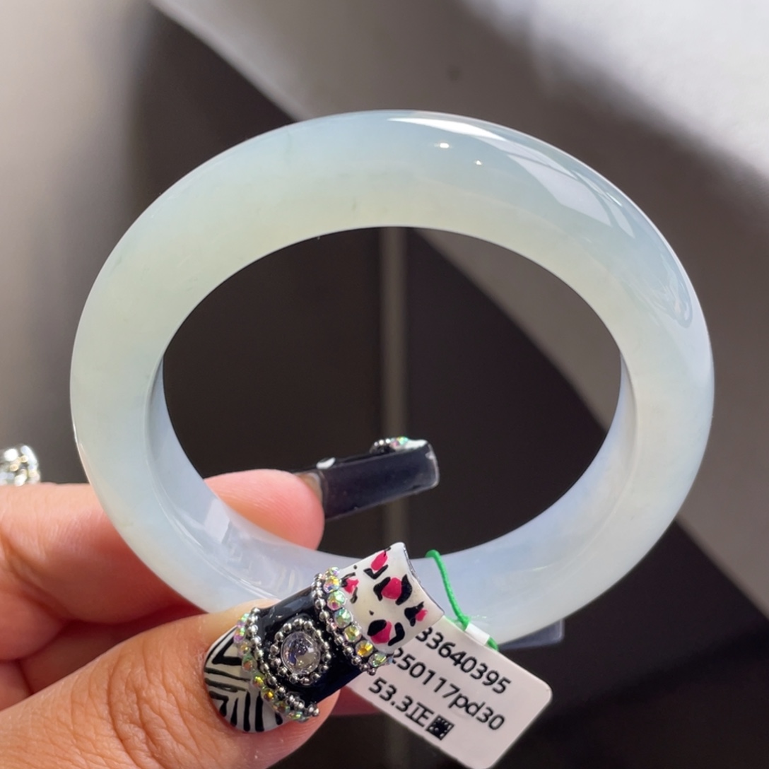 翡翠未镶嵌手镯冰胶晴底厚装手镯