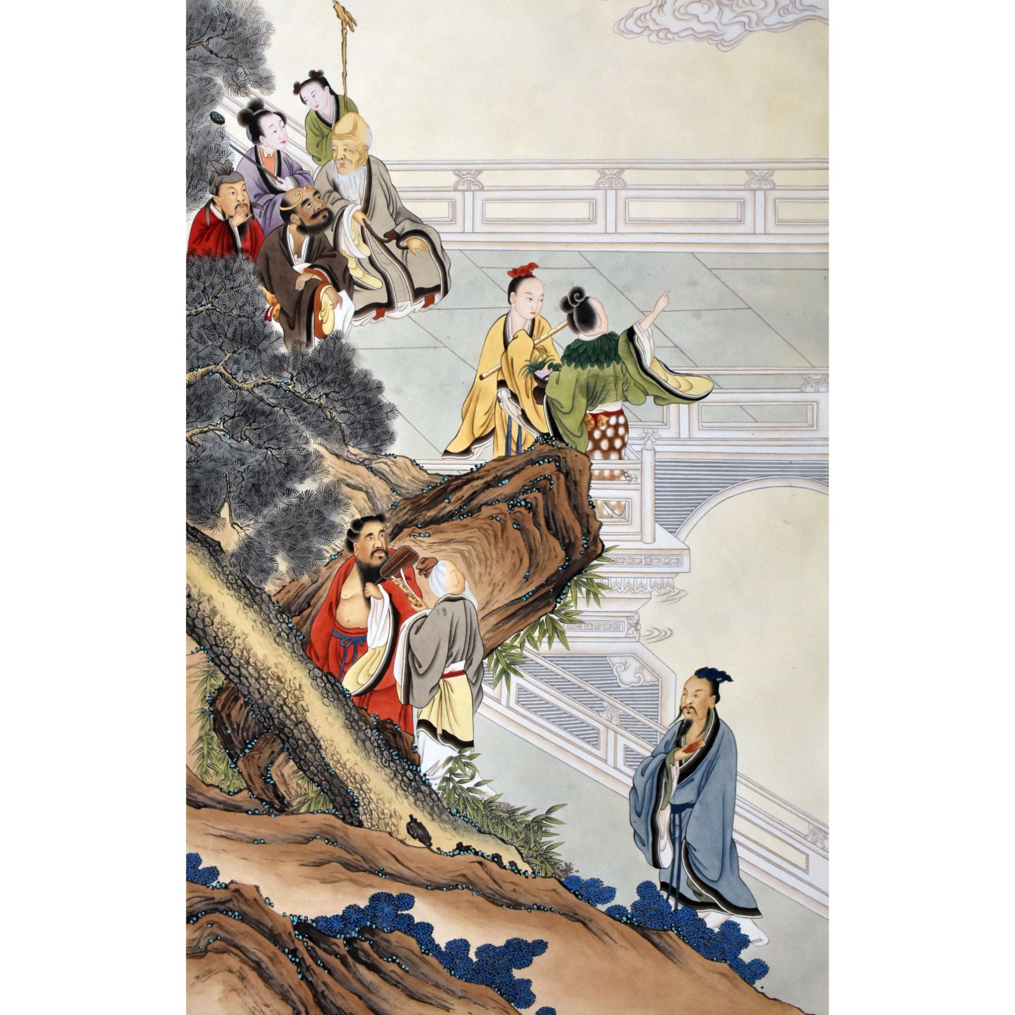 HM0811 群仙祝寿图 106×52.5cm 纸本立轴 4.9平尺