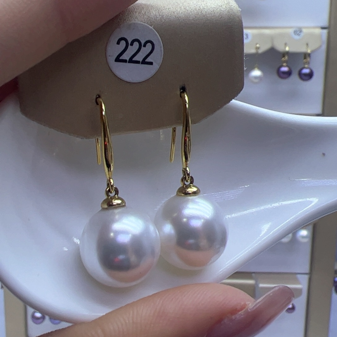 淡水珍珠耳饰银S925镶嵌