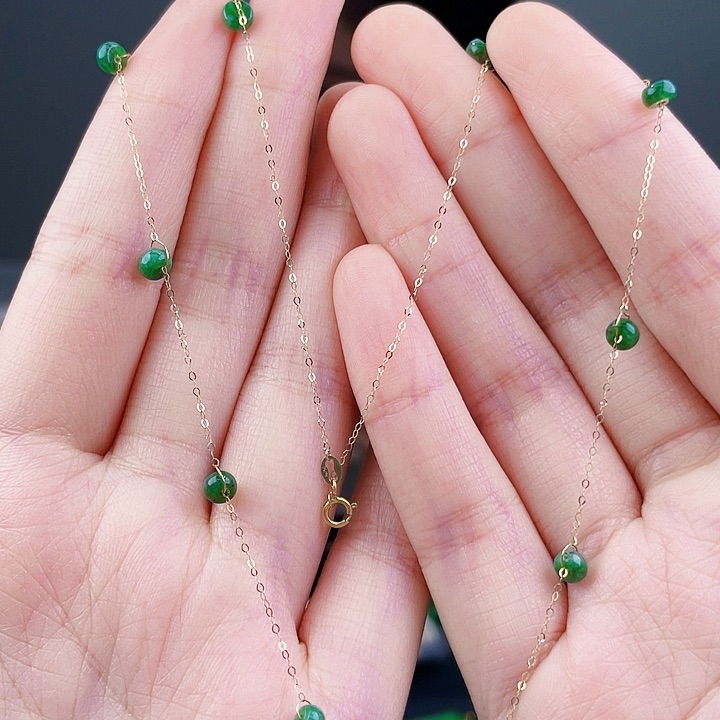 翡翠颈饰18K金镶嵌饰品