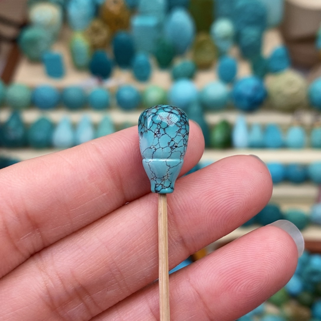 绿松石珠宝奇石未镶嵌9mm