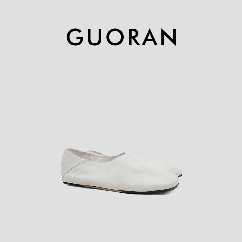 安特卫普异想主义水洗牛皮乐福鞋一脚蹬深口平底女士单鞋