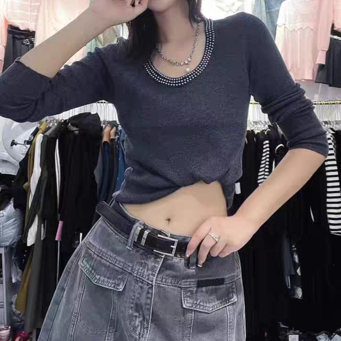 女士打底衫，性感，时尚，轻奢，百搭