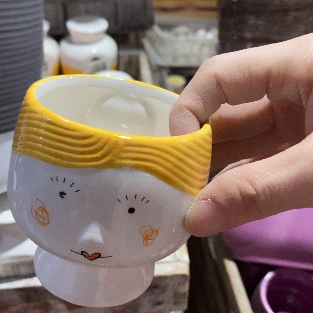 杯子陶陶盆有孔 瑕疵介意勿拍