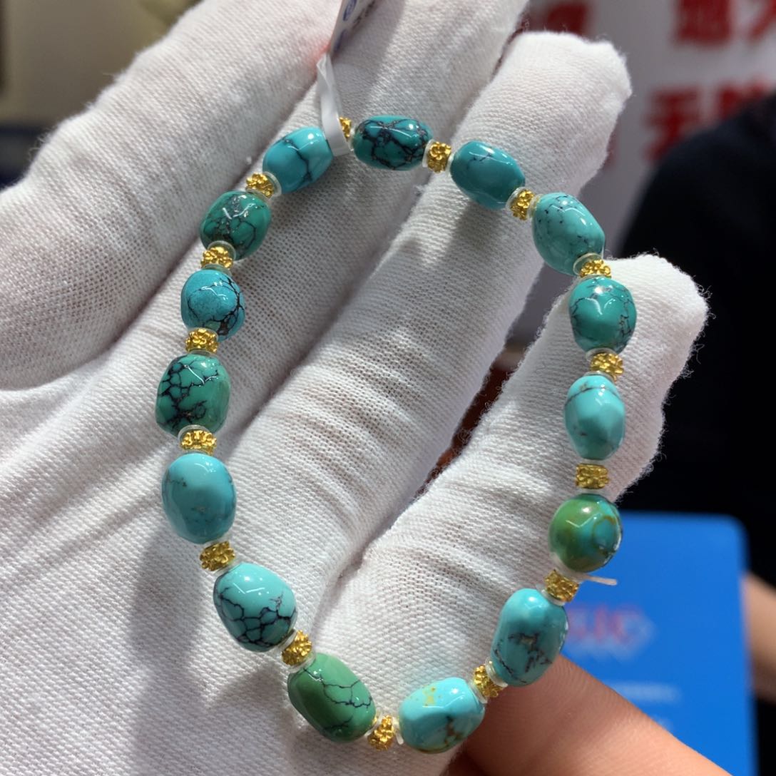 绿松石单圈银S925镶嵌