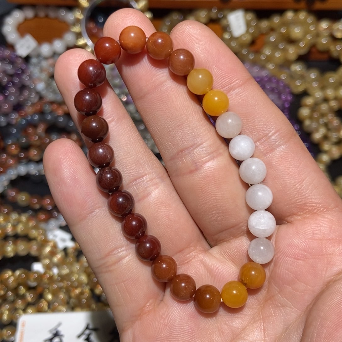 水晶手链未镶嵌油画兔毛7m