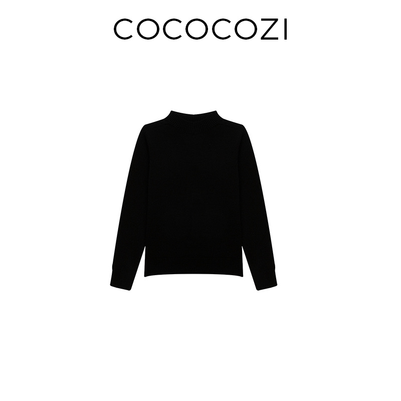 【新东方专属】COCOCOZI全羊毛半高领纯色简约针织衫毛衣253CO566M