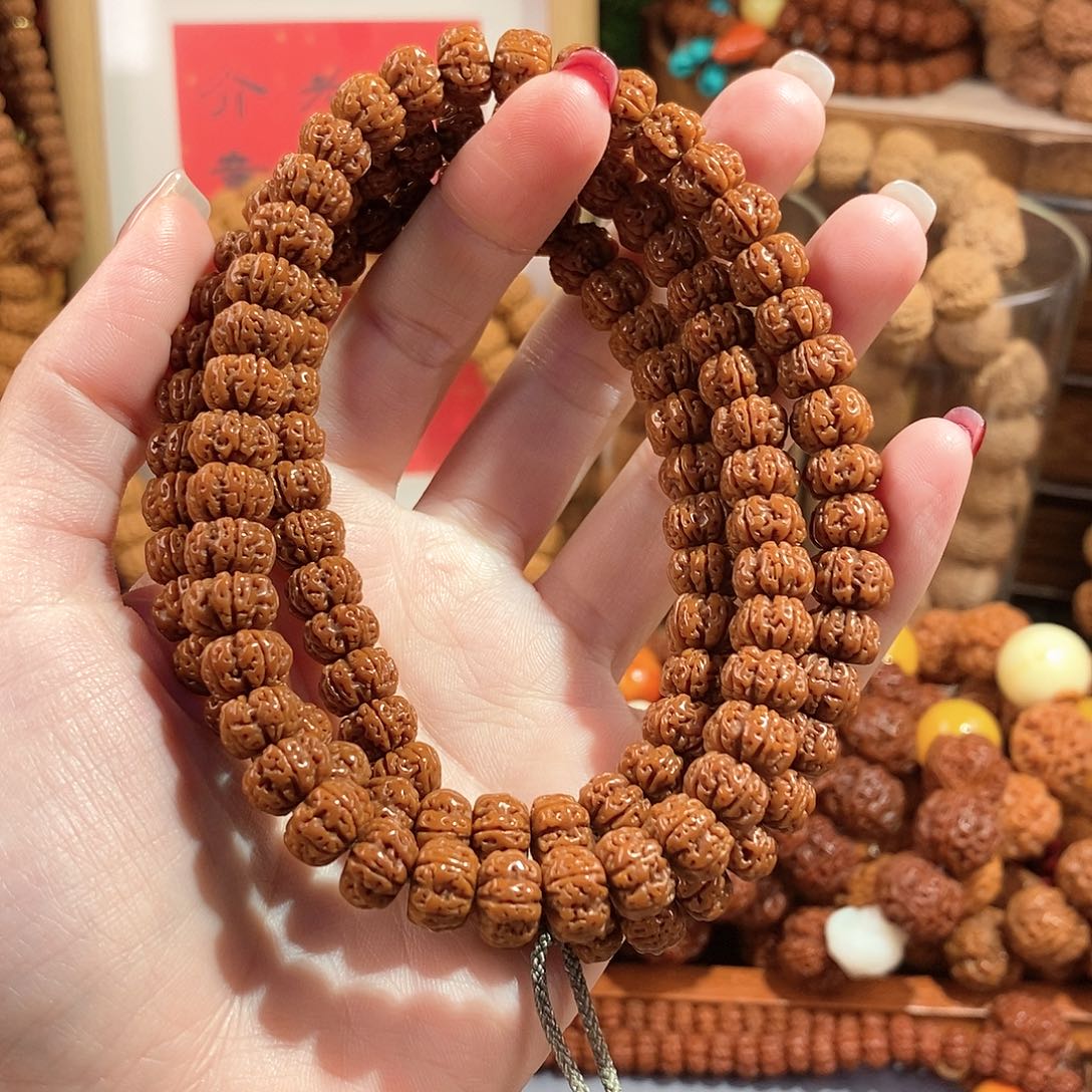 金刚菩提吊坠95双面108颗半玉化