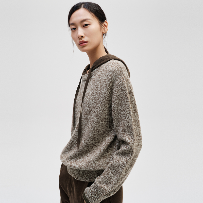 indicia标记商场秋冬连帽羊毛衫宽松随性慵懒感百搭F2D4MS690N