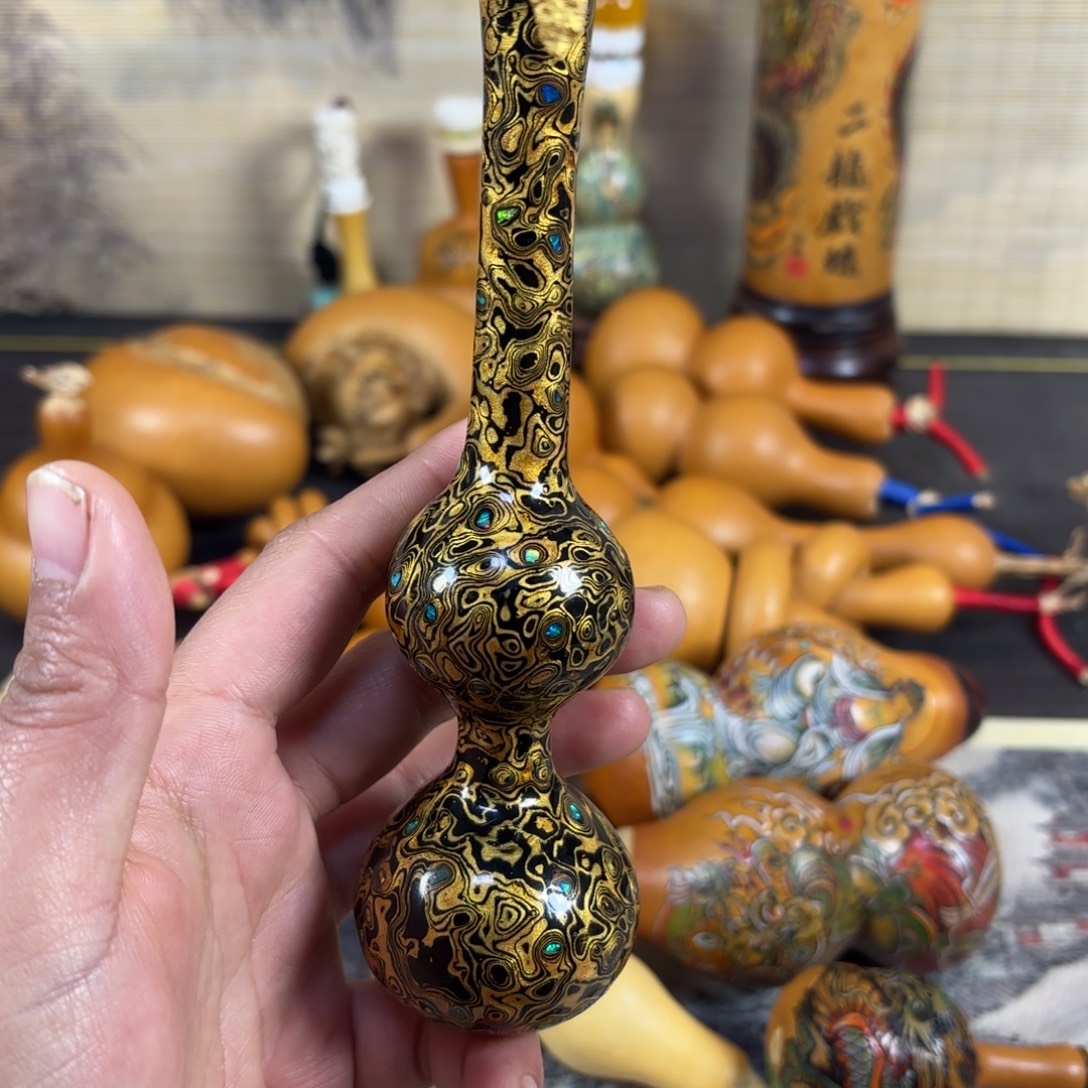 精工大漆螺钿工艺三庭葫芦
