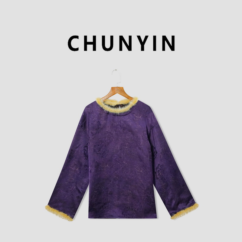 李心儿【念可双面穿】新中式国风设计师提花时尚长袖29848