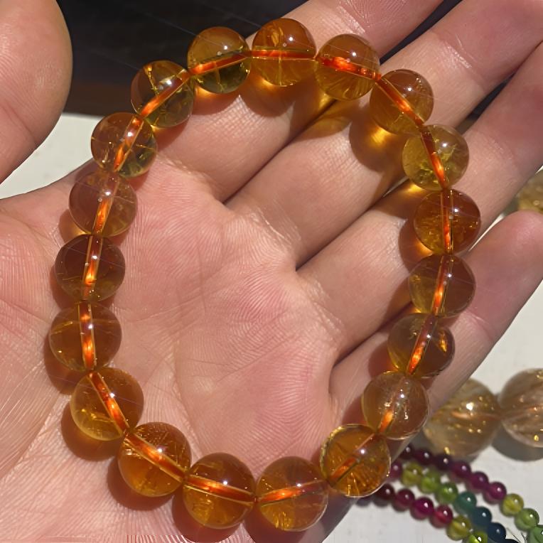 天然高品质黄水晶单圈时尚百搭简约轻奢情侣