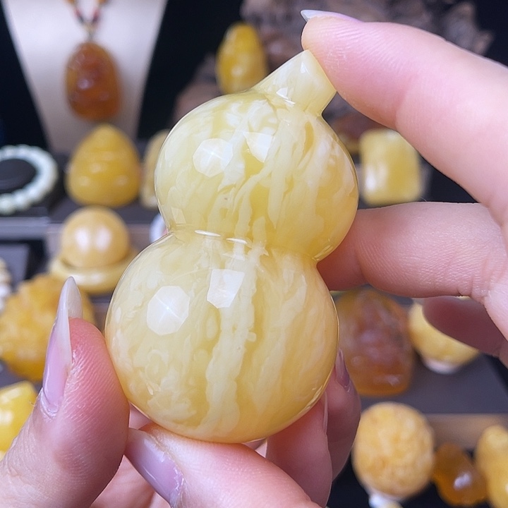 琥珀未镶嵌珠宝奇石花粉