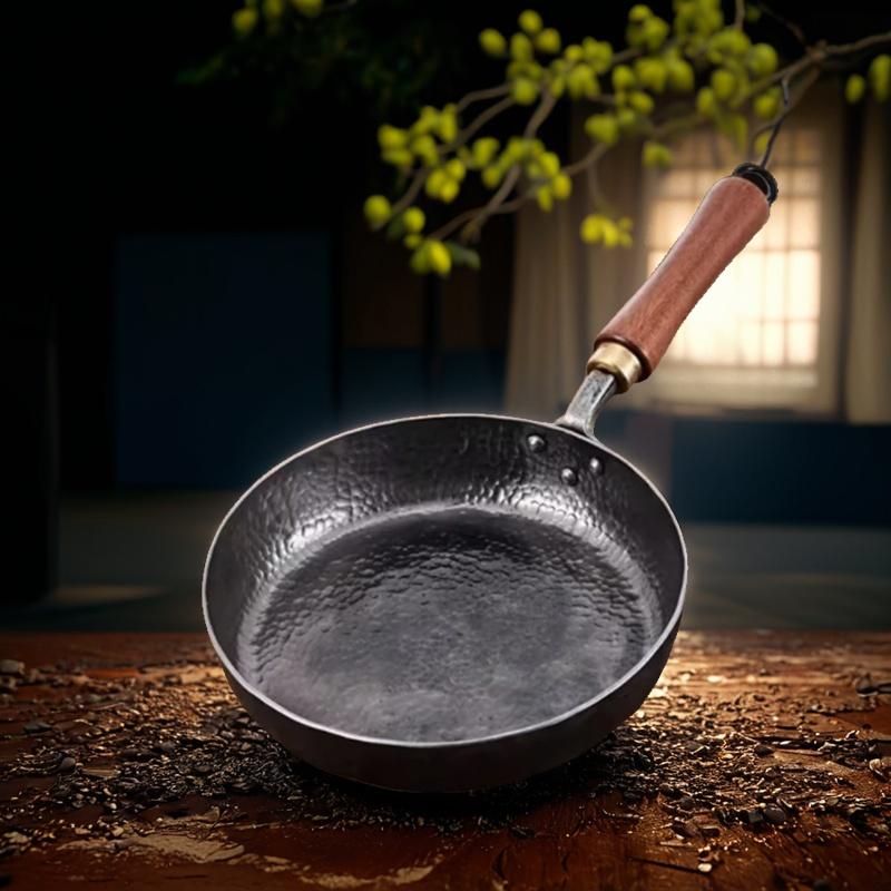 章丘手工锻打平底老式牛排专用煎锅家用炒锅煎蛋不粘锅无涂层