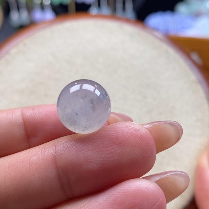 翡翠颈饰未镶嵌翡翠冰淡茶飘乌鸡珠卡14m